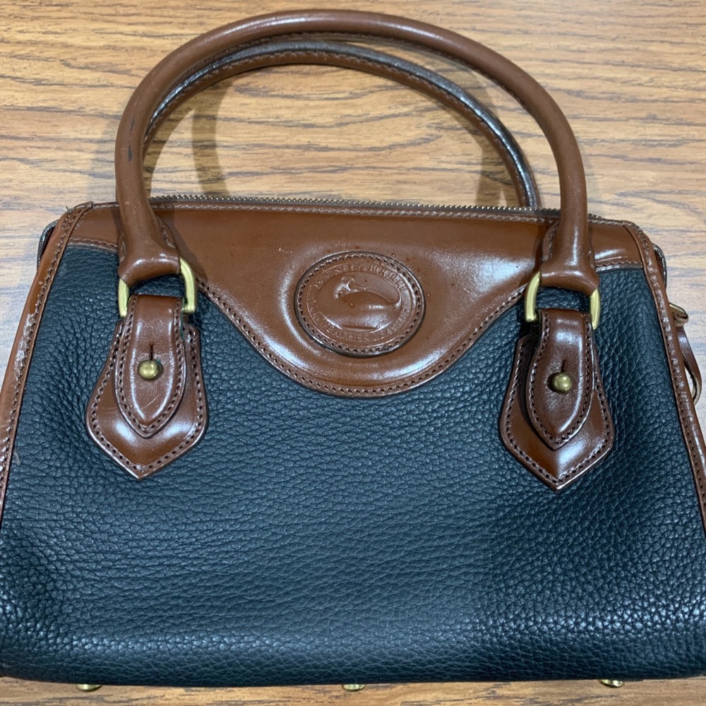 Dooney Black and Brown Leather Handbag
